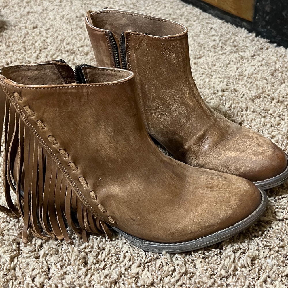 Brown Fringe Boots